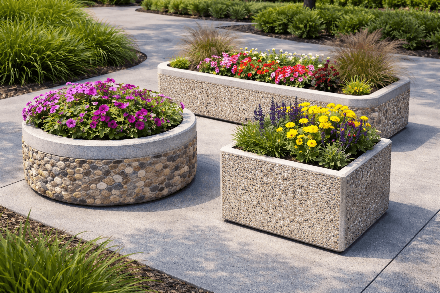 أحواض زهور خرسانية